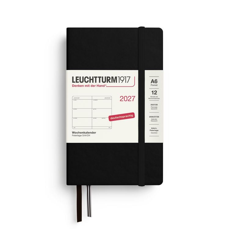 Produktbild: Wochenkalender Pocket (A6) 2027, Schwarz, Deutsch