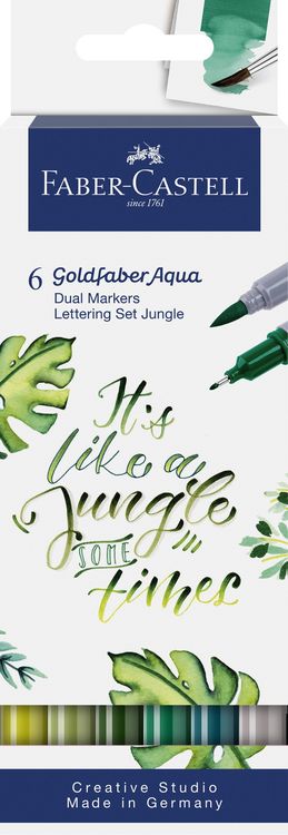 Produktbild: Faber-Castell Tuschestift Dual Marker Goldfaber Aqua, Jungle, 6er Set