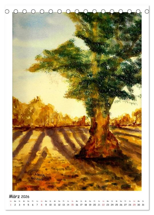 Produktbild: Der Aquarell-Kalender No.2 (Tischkalender 2026 DIN A5 hoch), CALVENDO Monatskalender