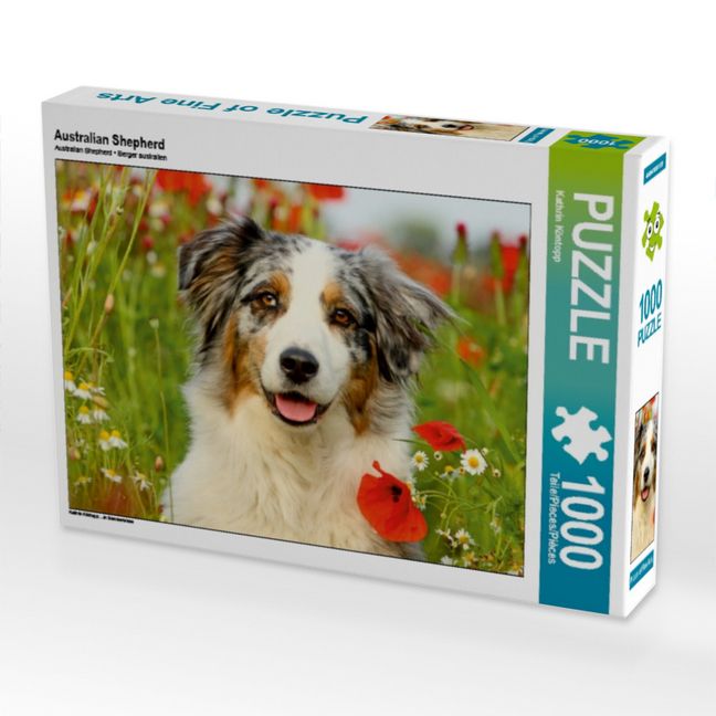 Produktbild: CALVENDO Puzzle Australian Shepherd | 1000 Teile Lege-Gr&ouml;&szlig;e 64x48cm Foto-Puzzle f&uuml;r gl&uuml;ckliche Stunden
