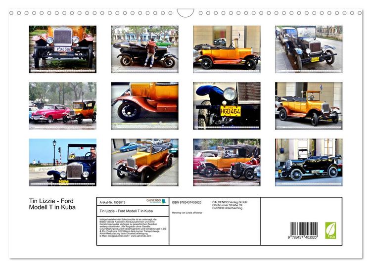 Produktbild: Tin Lizzie - Ford Modell T in Kuba (Wandkalender 2026 DIN A3 quer), CALVENDO Monatskalender