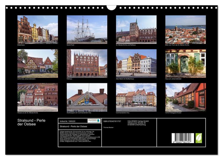 Produktbild: Stralsund - Perle der Ostsee (Wandkalender 2026 DIN A3 quer), CALVENDO Monatskalender