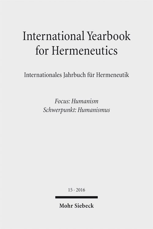 Produktbild: International Yearbook for Hermeneutics / Internationales Jahrbuch f&uuml;r Hermeneutik