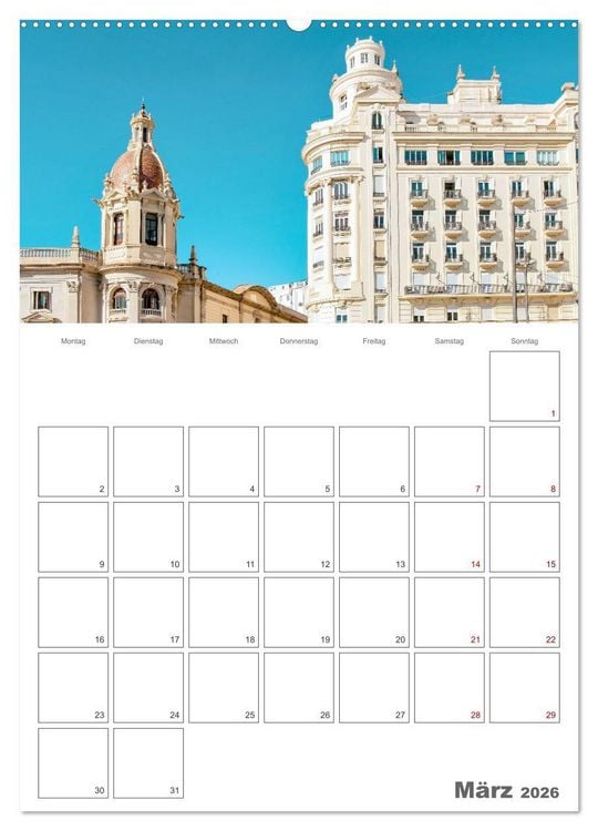 Produktbild: Valencia - Reiseplaner (Wandkalender 2026 DIN A2 hoch), CALVENDO Monatskalender