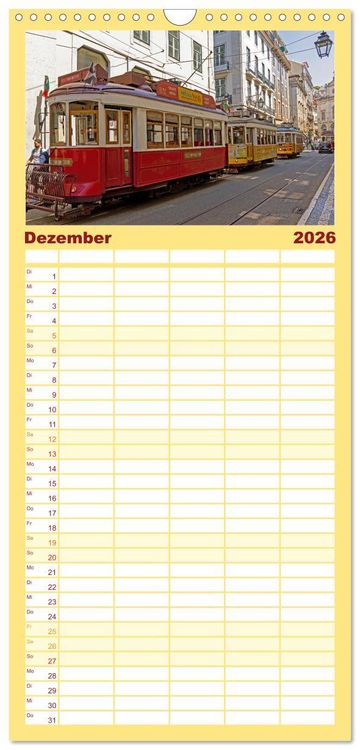 Produktbild: Familienplaner 2026 - Portugal - Porto, Coimbra, Lissabon mit 5 Spalten (Wandkalender, 21 x 45 cm) CALVENDO