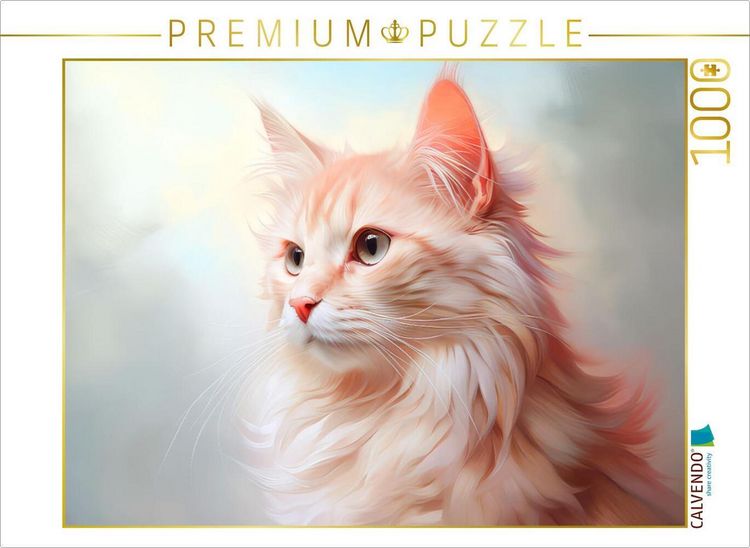 Produktbild: CALVENDO Puzzle Katzen im Pastell-Stil | 1000 Teile Lege-Gr&ouml;&szlig;e 64x48cm Foto-Puzzle f&uuml;r gl&uuml;ckliche Stunden