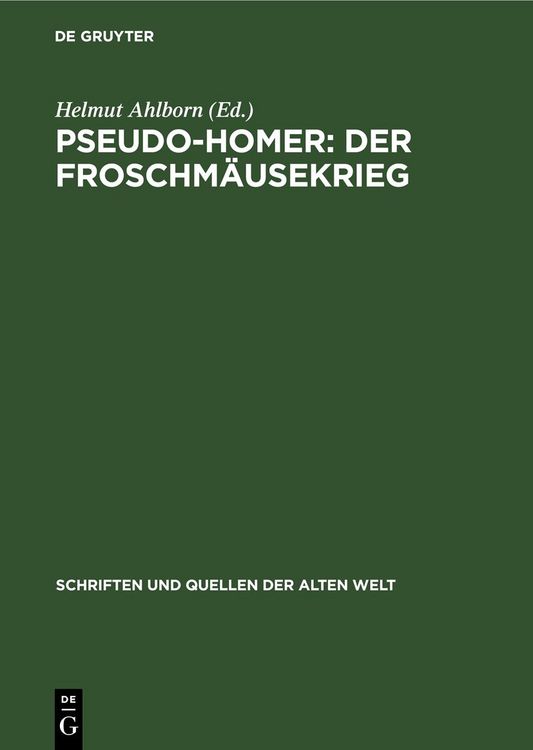 Produktbild: Pseudo-Homer: Der Froschm&auml;usekrieg