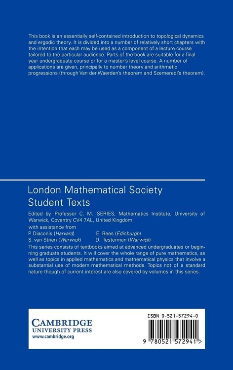 Produktbild: Dynamical Systems and Ergodic Theory