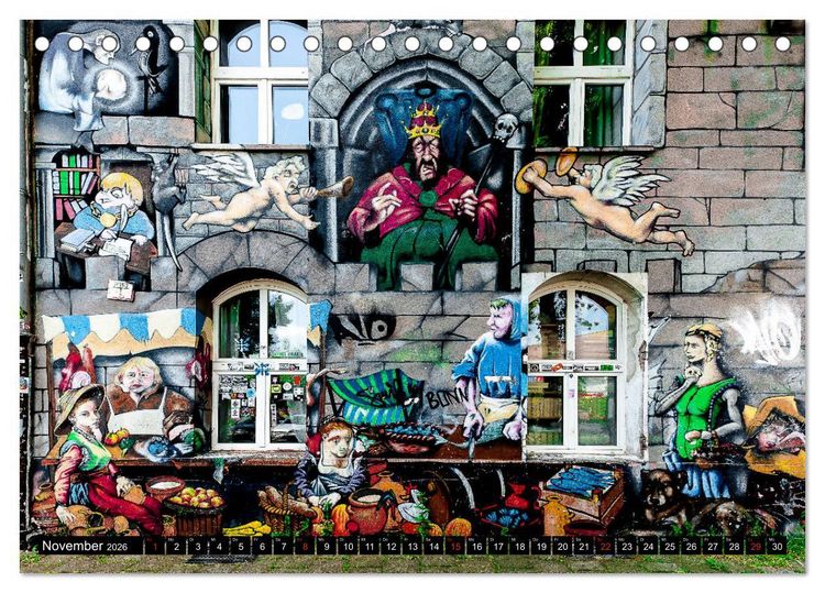Produktbild: Street art D&uuml;sseldorf Michael Jaster (Tischkalender 2026 DIN A5 quer), CALVENDO Monatskalender