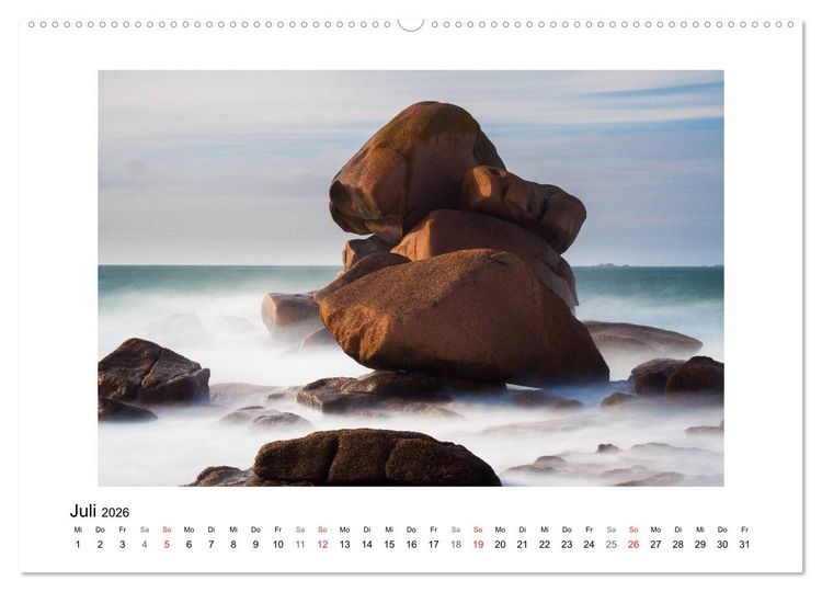 Produktbild: Bretagne - C&ocirc;te de Granit Rose (Wandkalender 2026 DIN A2 quer), CALVENDO Monatskalender