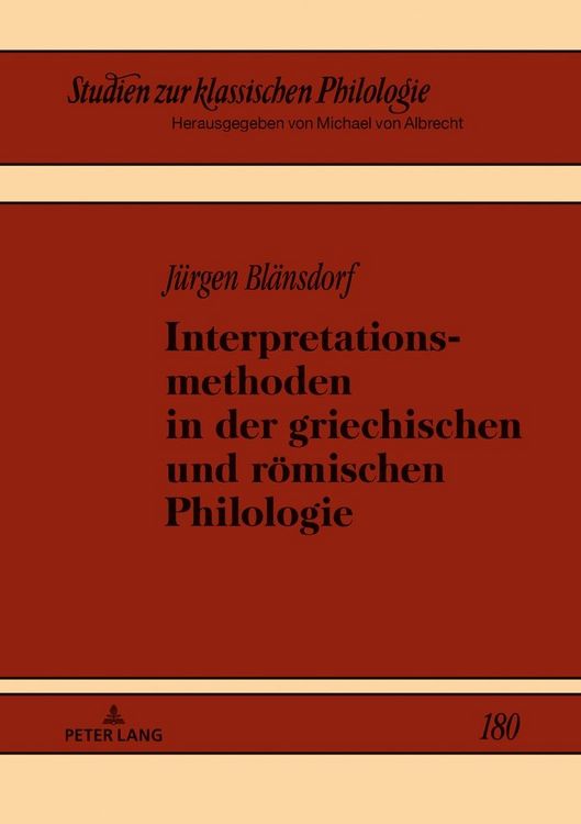 Produktbild: Interpretationsmethoden in der griechischen und r&ouml;mischen Philologie