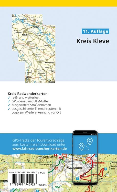 Produktbild: BVA Radwanderkarte Kreis Kleve 1:50.000
