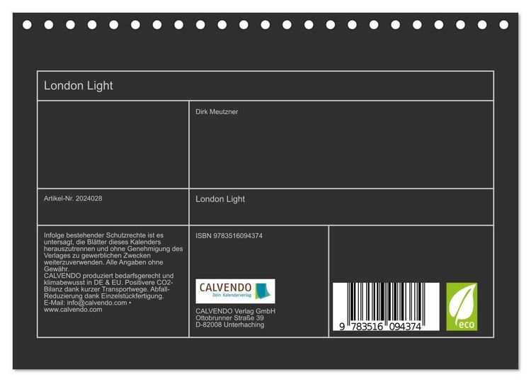 Produktbild: London Light (Tischkalender 2026 DIN A5 quer), CALVENDO Monatskalender