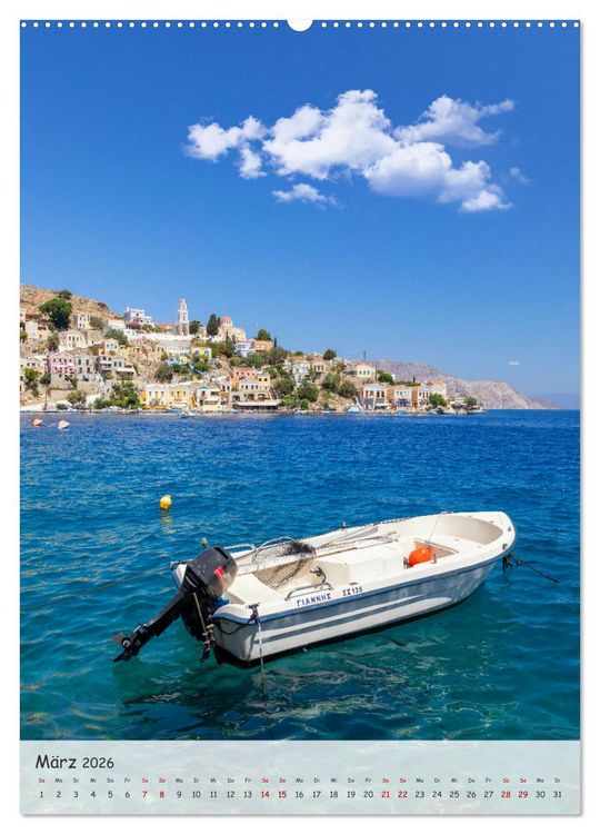 Produktbild: Rhodos und Symi, Insel der Schwammtaucher (Wandkalender 2026 DIN A2 hoch), CALVENDO Monatskalender