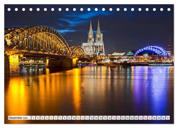 Produktbild: K&Ouml;LNER LICHTERZAUBER (Tischkalender 2026 DIN A5 quer), CALVENDO Monatskalender