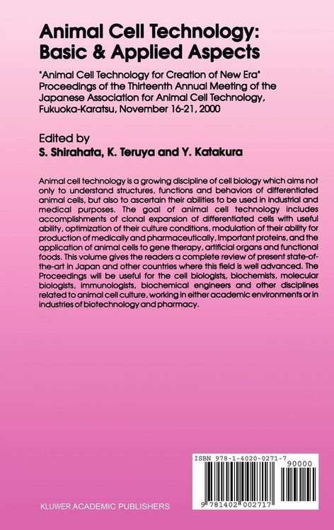 Produktbild: Animal Cell Technology: Basic & Applied Aspects