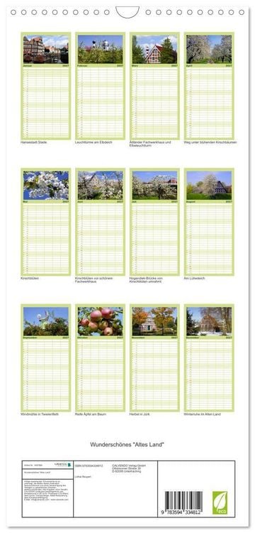Produktbild: Familienplaner 2027 - Wundersch&ouml;nes "Altes Land" mit 5 Spalten (Wandkalender, 21 x 45 cm) CALVENDO