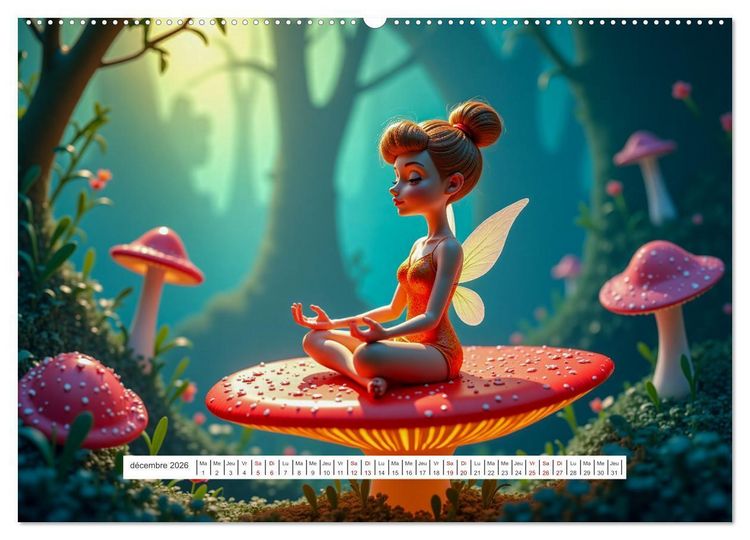 Produktbild: Le grand voyage au pays des f&eacute;es (Calendrier mural 2026 DIN A2 vertical) calendrier de bureau