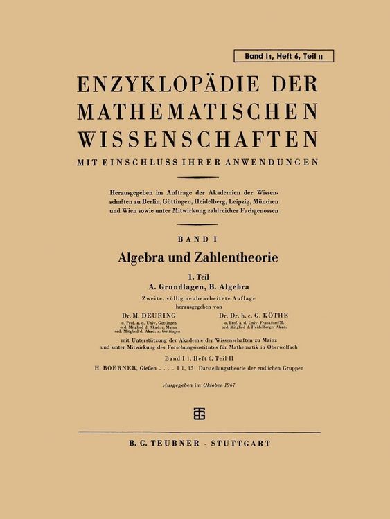 Produktbild: 15. Darstellungstheorie der Endlichen Gruppen