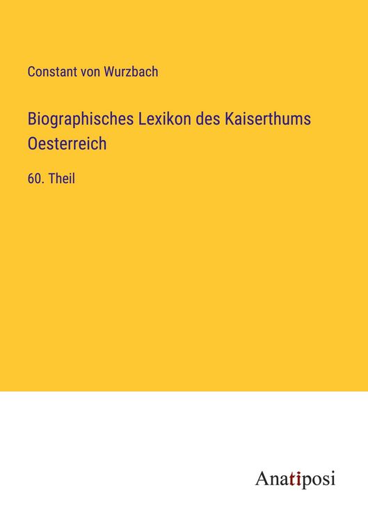Produktbild: Biographisches Lexikon des Kaiserthums Oesterreich