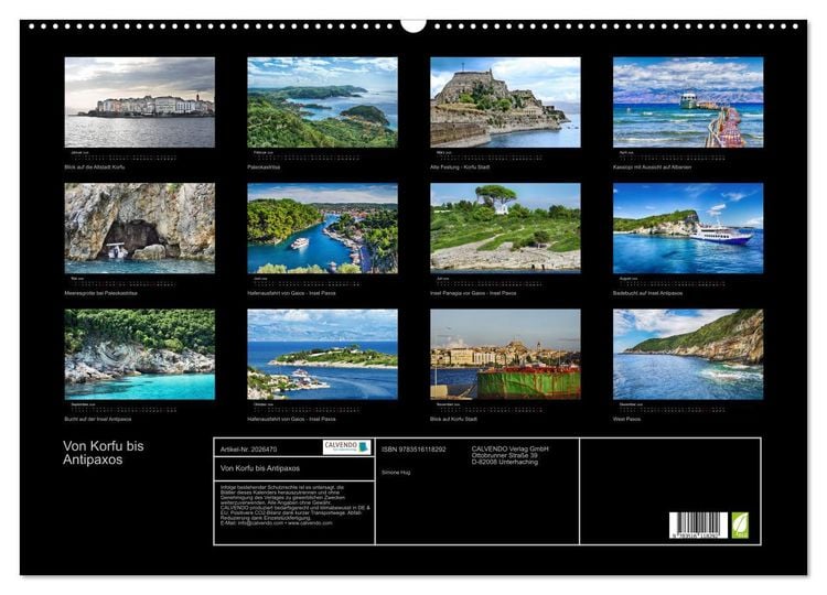Produktbild: Von Korfu bis Antipaxos (Wandkalender 2026 DIN A2 quer), CALVENDO Monatskalender