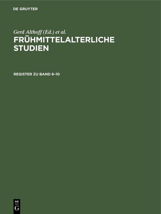 Produktbild: Register zu Band 6-10