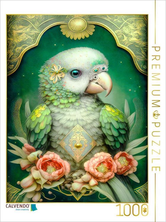 Produktbild: CALVENDO Puzzle Junger Papagei im Tarot-Stil | 1000 Teile Lege-Gr&ouml;&szlig;e 64x48cm Foto-Puzzle f&uuml;r gl&uuml;ckliche Stunden