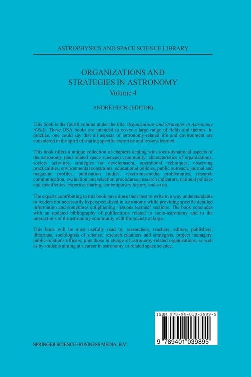Produktbild: Organizations and Strategies in Astronomy