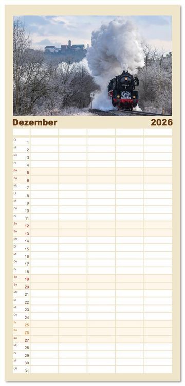 Produktbild: Familienplaner 2026 - Volldampf voraus! mit 5 Spalten (Wandkalender, 21 x 45 cm) CALVENDO