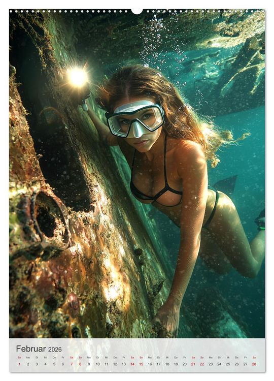 Produktbild: Diving Queens (hochwertiger Premium Wandkalender 2026 DIN A2 hoch), Kunstdruck in Hochglanz