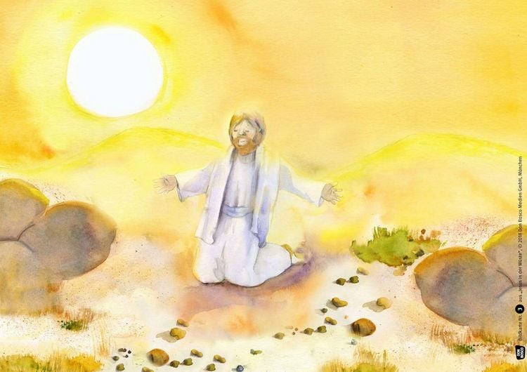 Produktbild: Jesus in der W&uuml;ste. Kamishibai Bildkartenset.