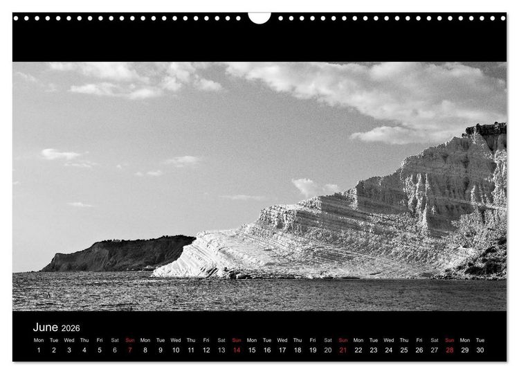 Produktbild: Black and White Sicily (Wall Calendar 2026 DIN A3 landscape), CALVENDO 12 Month Wall Calendar