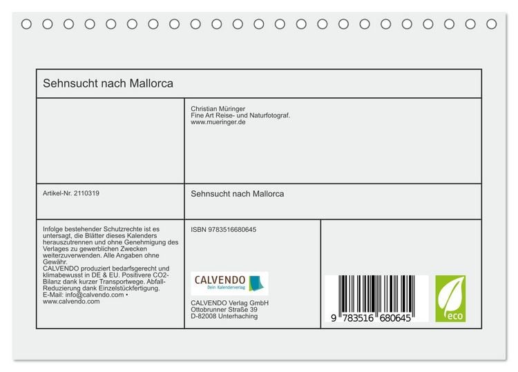 Produktbild: Sehnsucht nach Mallorca (Tischkalender 2026 DIN A5 quer), CALVENDO Monatskalender