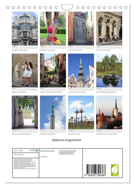 Produktbild: Baltische Augenblicke (Wandkalender 2026 DIN A4 hoch), CALVENDO Monatskalender