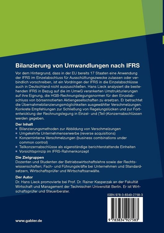 Produktbild: Bilanzierung von Umwandlungen nach IFRS