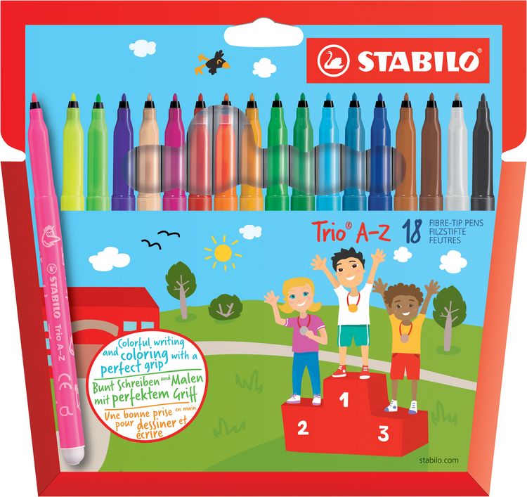 Produktbild: STABILO Filzstifte Trio A-Z 18 St&uuml;ck Kartonetui
