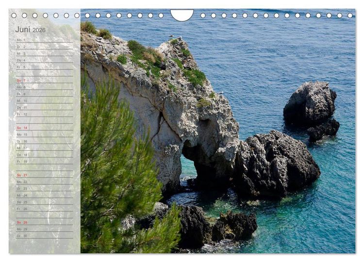 Produktbild: Die sch&ouml;nsten K&uuml;sten Italiens (Wandkalender 2026 DIN A4 quer), CALVENDO Monatskalender