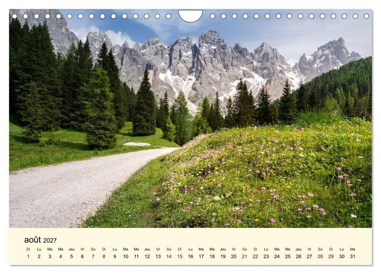 Produktbild: Un voyage dans les Dolomites (Calendrier mural 2027 DIN A4 vertical), CALVENDO calendrier mensuel