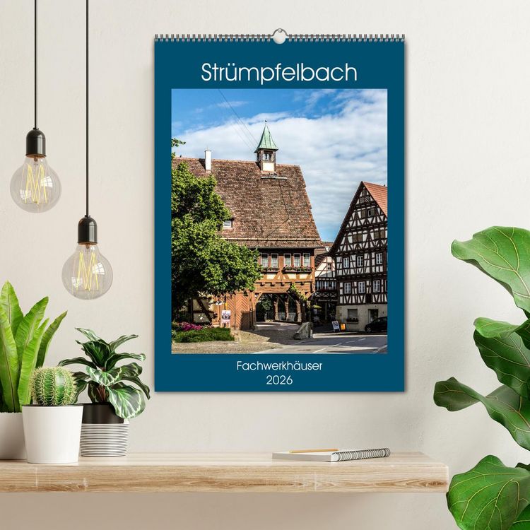 Produktbild: Str&uuml;mpfelbach - Fachwerkh&auml;user (Wandkalender 2026 DIN A2 hoch), CALVENDO Monatskalender