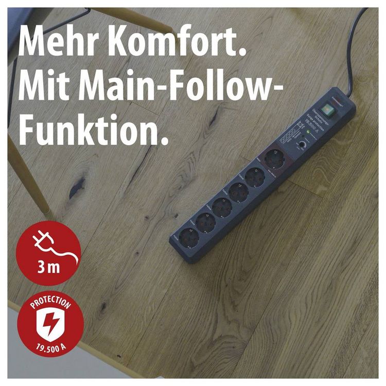Produktbild: Brennenstuhl 1159490966 Main/Follow-Steckdosenleiste 5fach Anthrazit Schutzkontakt 1St.