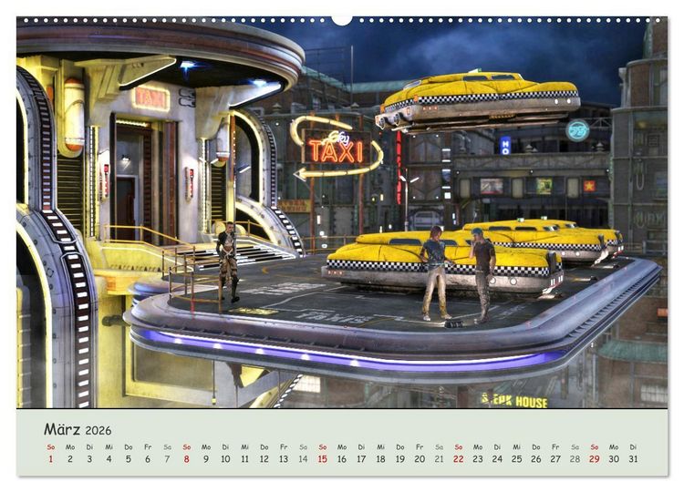 Produktbild: Science Fiction Cyberpunk (hochwertiger Premium Wandkalender 2026 DIN A2 quer), Kunstdruck in Hochglanz