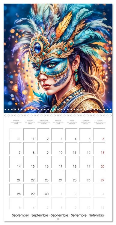 Produktbild: Masks from the realm of fantasy (Wall Calendar 2026 12 &times; 12 Inch) CALVENDO 12 Month Wall Calendar