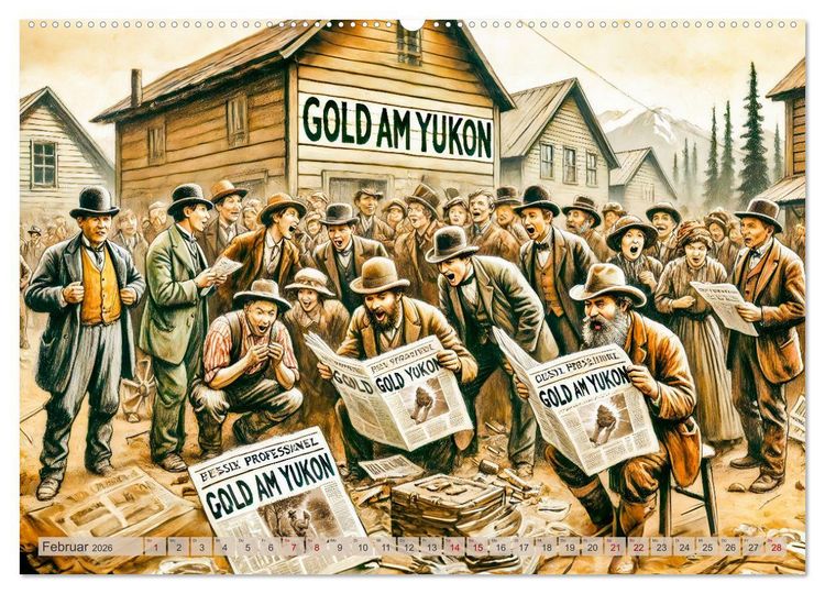 Produktbild: Auf den Spuren des Goldes - Vom Goldrausch am Yukon River (hochwertiger Premium Wandkalender 2026 DIN A2 quer), Kunstdruck in Hochglanz