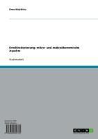 Produktbild: Kreditrationierung: mikro- und makro&ouml;konomische Aspekte