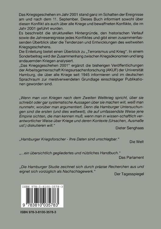 Produktbild: Das Kriegsgeschehen 2001