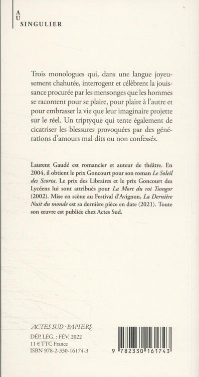 Produktbild: Grand menteur : trois monologues