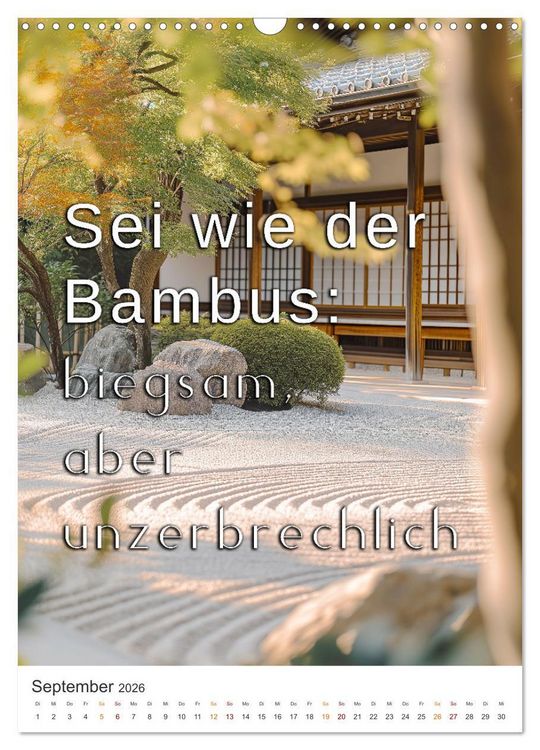 Produktbild: Zen Garten - Wo Natur und Geist in Einklang sind (Wandkalender 2026 DIN A3 hoch), CALVENDO Monatskalender