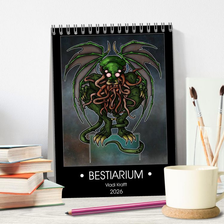 Produktbild: Bestiarium Vladi Krafft (Tischkalender 2026 DIN A5 hoch), CALVENDO Monatskalender