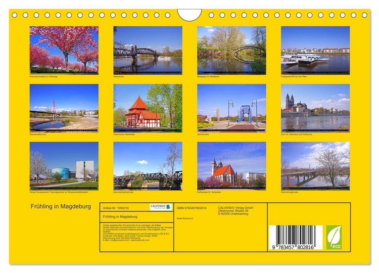 Produktbild: Fr&uuml;hling in Magdeburg (Wandkalender 2026 DIN A4 quer), CALVENDO Monatskalender