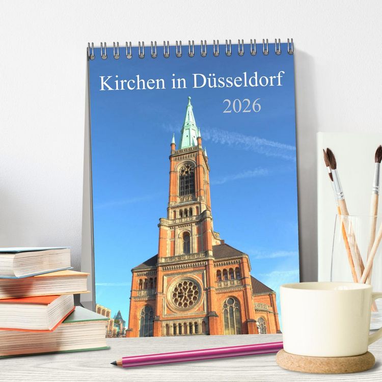 Produktbild: Kirchen in D&uuml;sseldorf (Tischkalender 2026 DIN A5 hoch), CALVENDO Monatskalender